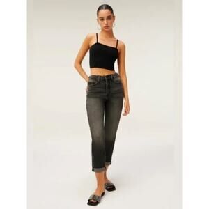 Good American Good Girlfriend High Rise Black Vintage Denim Jeans Size 6/28